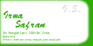 irma safran business card
