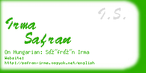 irma safran business card